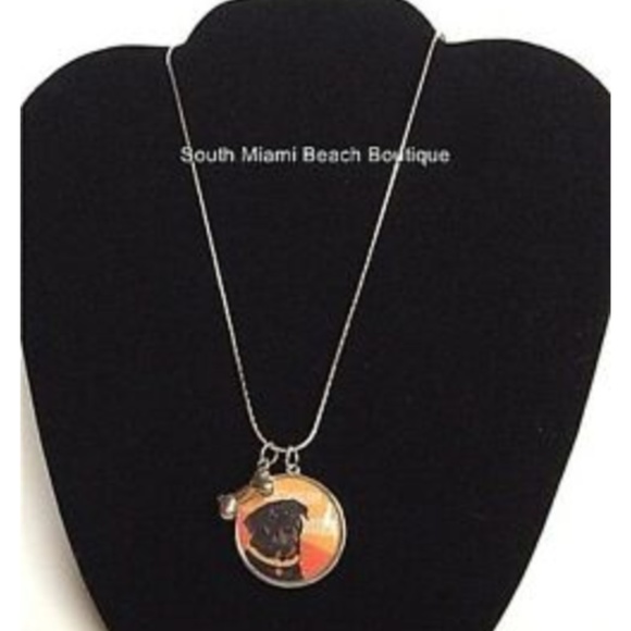 Silver Rottweiler Dog Bone Necklace Breed Rescue - Picture 5 of 8